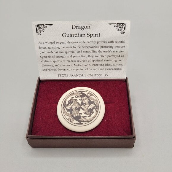 Handmade Porcelain Dragon Guardian Spirit Brooch By Touchstone Pottery - Picture 2 of 5